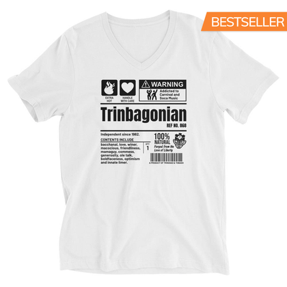 A Product of Trinidad and Tobago - Trinbagonian Unisex V-Neck T-Shirt