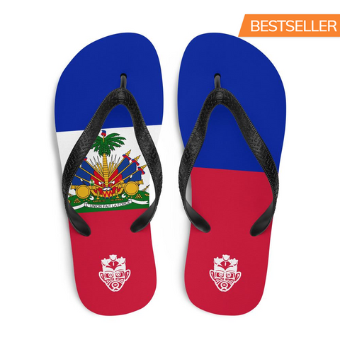 Island Flag - Haiti Flip Flops - Trini Jungle Juice Store