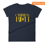 Caribbean Rich - Women's Fashion Fit T-Shirt (Gold Print) - Trini Jungle Juice Store
