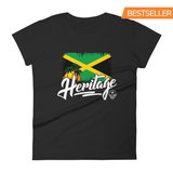 Heritage - Jamaica Women's Fashion Fit T-Shirt (Black) - Trini Jungle Juice Store
