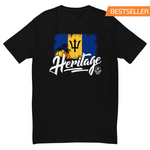 Heritage - Barbados Men's Premium Fitted T-Shirt (Black) - Trini Jungle Juice Store