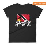 Heritage - Trinidad and Tobago Women's Fashion Fit T-Shirt (Black) - Trini Jungle Juice Store