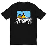Heritage - St. Lucia Men's Premium Fitted T-Shirt - Trini Jungle Juice Store