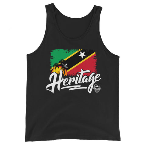 Heritage - St. Kitts & Nevis Unisex Tank Top (Black) - Trini Jungle Juice Store