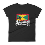 Heritage - Grenada Women's Fashion Fit T-Shirt (Black) - Trini Jungle Juice Store