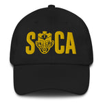 Choose LOVE and SOCA - SOCA Dad Hat (3D Puff GOLD) - Trini Jungle Juice Store