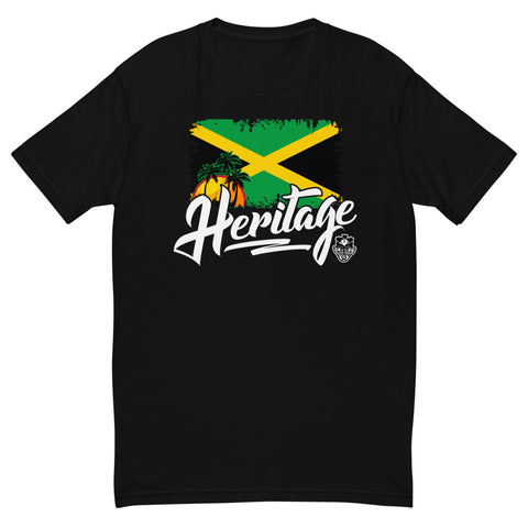 Heritage - Jamaica Men's Premium Fitted T-Shirt (Black) - Trini Jungle Juice Store