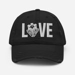 Choose LOVE and SOCA - LOVE Distressed Dad Hat (3D Puff) - Trini Jungle Juice Store