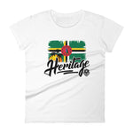 Heritage - Dominica Women's Fashion Fit T-Shirt (White) - Trini Jungle Juice Store