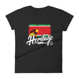 Heritage - Guadeloupe Women's Fashion Fit T-Shirt (Black) - Trini Jungle Juice Store