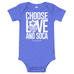 Choose LOVE and SOCA - Baby One Piece (White Print) - Trini Jungle Juice Store