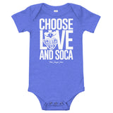 Choose LOVE and SOCA - Baby One Piece (White Print) - Trini Jungle Juice Store