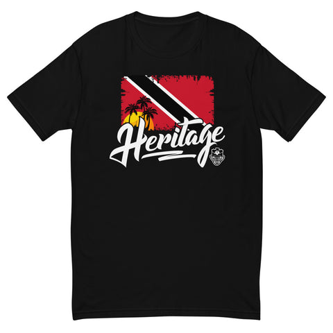 Heritage - Trinidad and Tobago Men's Premium Fitted T-Shirt (Black) - Trini Jungle Juice Store