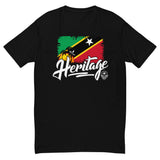Heritage - St. Kitts & Nevis Men's Premium Fitted T-Shirt (Black) - Trini Jungle Juice Store