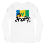 Heritage - St. Vincent and The Grenadines Unisex Long Sleeve Tee (White) - Trini Jungle Juice Store