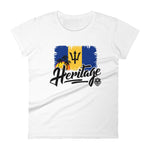 Heritage - Barbados Women's Fashion Fit T-Shirt (White) - Trini Jungle Juice Store