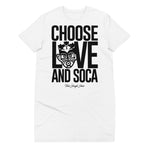 Choose LOVE and SOCA - Women's Organic Cotton T-shirt Dress - Trini Jungle Juice Store