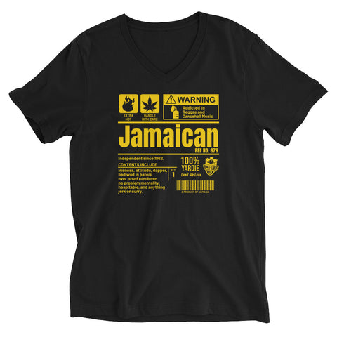 Un produit de la Jamaïque - T-shirt jamaïcain unisexe à col en V